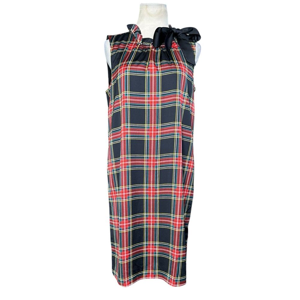 J.CREW red green sleeveless shift mini dress size 6